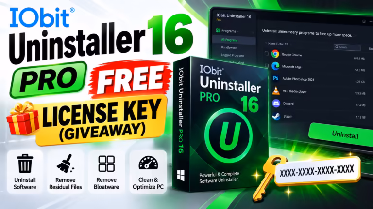 How to Claim the Iobit Uninstaller 16 Pro Free License Key (giveaway) Legally Today